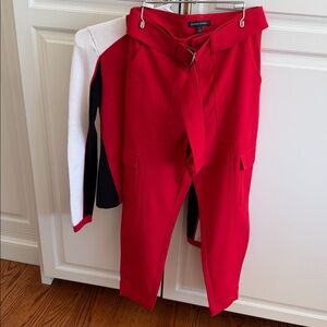 Banana Republic cargo Ankle Pants Belted. Stretch. Roasted pepper red. 2 NWOT